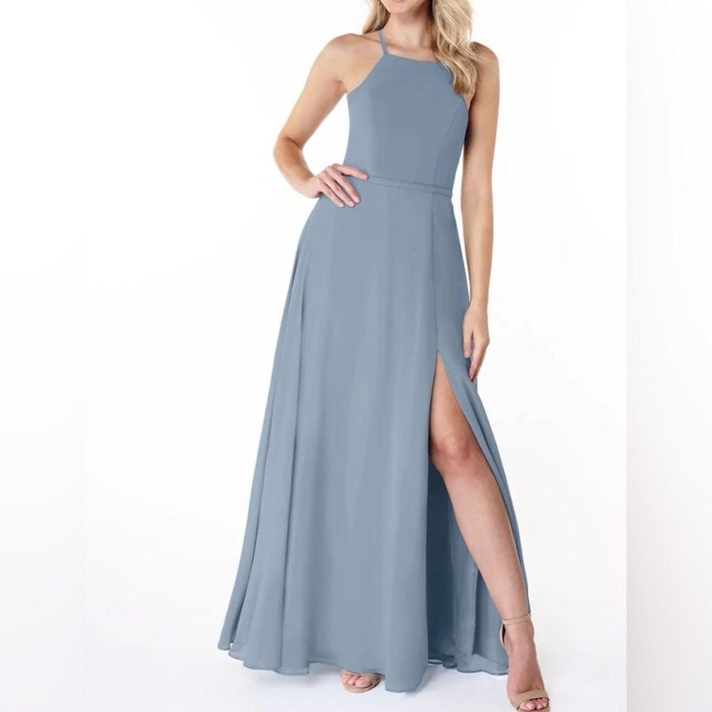 Azazie Bree Dusty Blue Bridesmaid dress